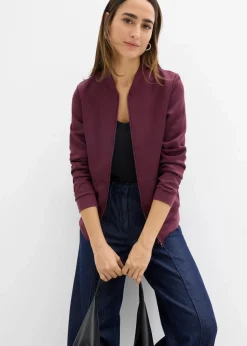Damen bonprix Nachhaltigere Materialien|Sweat|Sweatjacke aus Scuba mit Reißverschluss