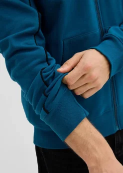 Herren bonprix Große Größen|Sportbekleidung|Sweatjacke mit Kontrastdetails aus reiner Baumwolle