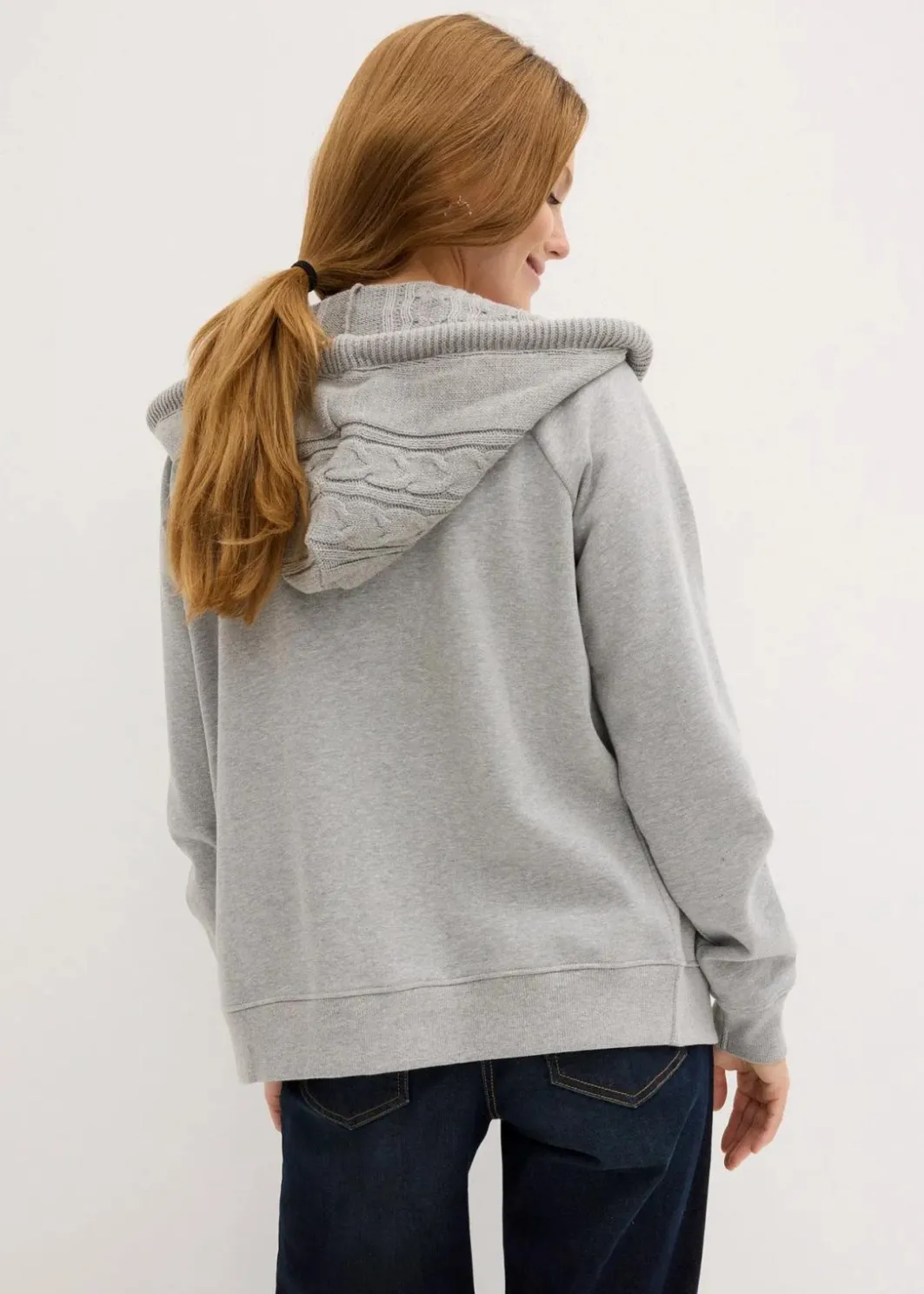 Sweatjacke mit Strickkapuze und Tasche Damen Bekleidung·Blusen & Tuniken|Nachhaltigere Materialien