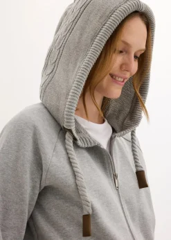 Sweatjacke mit Strickkapuze und Tasche Damen Bekleidung·Blusen & Tuniken|Nachhaltigere Materialien
