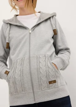 Sweatjacke mit Strickkapuze und Tasche Damen Bekleidung·Blusen & Tuniken|Nachhaltigere Materialien