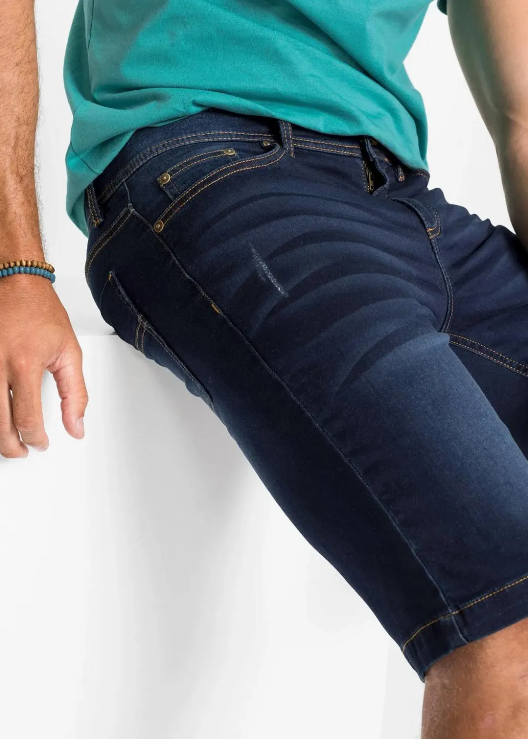 Herren bonprix Große Größen|Shorts|Sweat-Jeans-Bermuda m. Komfortschnitt, Regular Fit