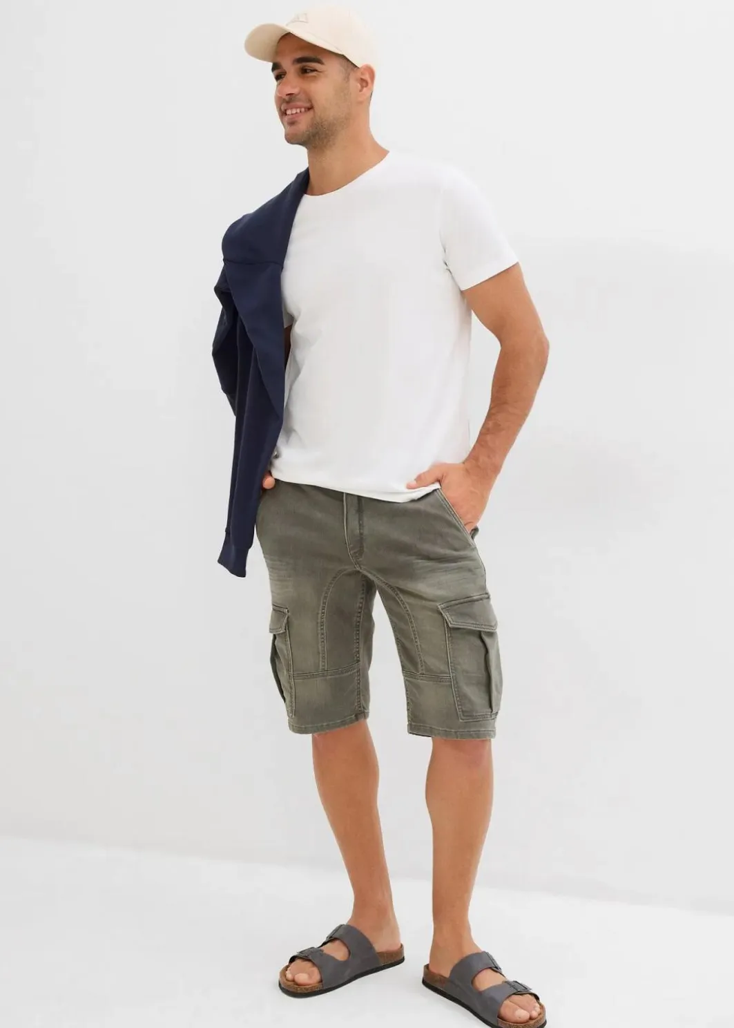 Herren bonprix Jeans|Sweat|Sweatjeans-Bermuda, Regular Fit