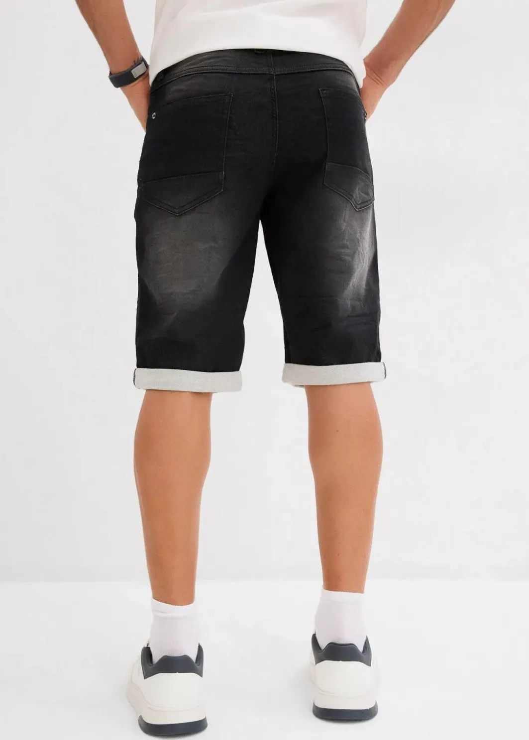 Hot Sweat-Jeans-Bermuda, Relaxed Fit Herren Große Größen|Shorts