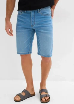Herren bonprix Große Größen|Shorts|Sweat-Jeans-Bermuda, Slim Fit (2er Pack)
