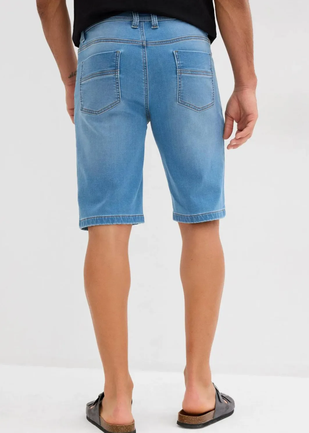 Herren bonprix Große Größen|Shorts|Sweat-Jeans-Bermuda, Slim Fit (2er Pack)