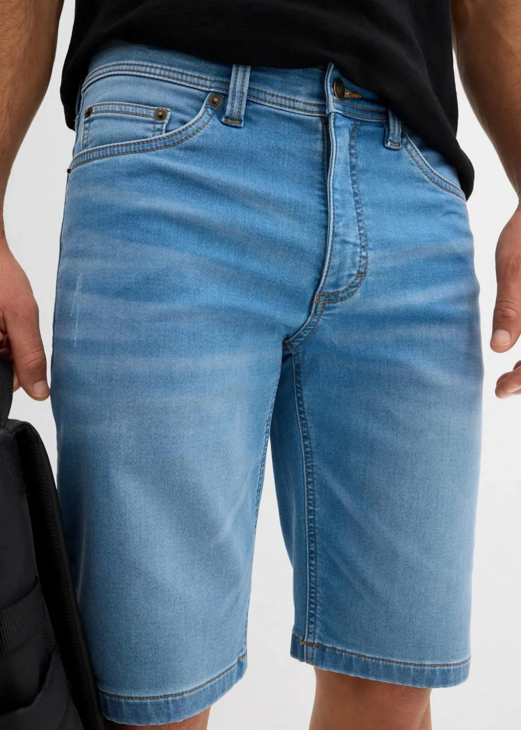 Herren bonprix Große Größen|Shorts|Sweat-Jeans-Bermuda, Slim Fit (2er Pack)