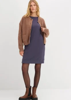 Damen bonprix Kleider|Sweat|Sweatkleid, 3/4 Arm, innen weich angerauht