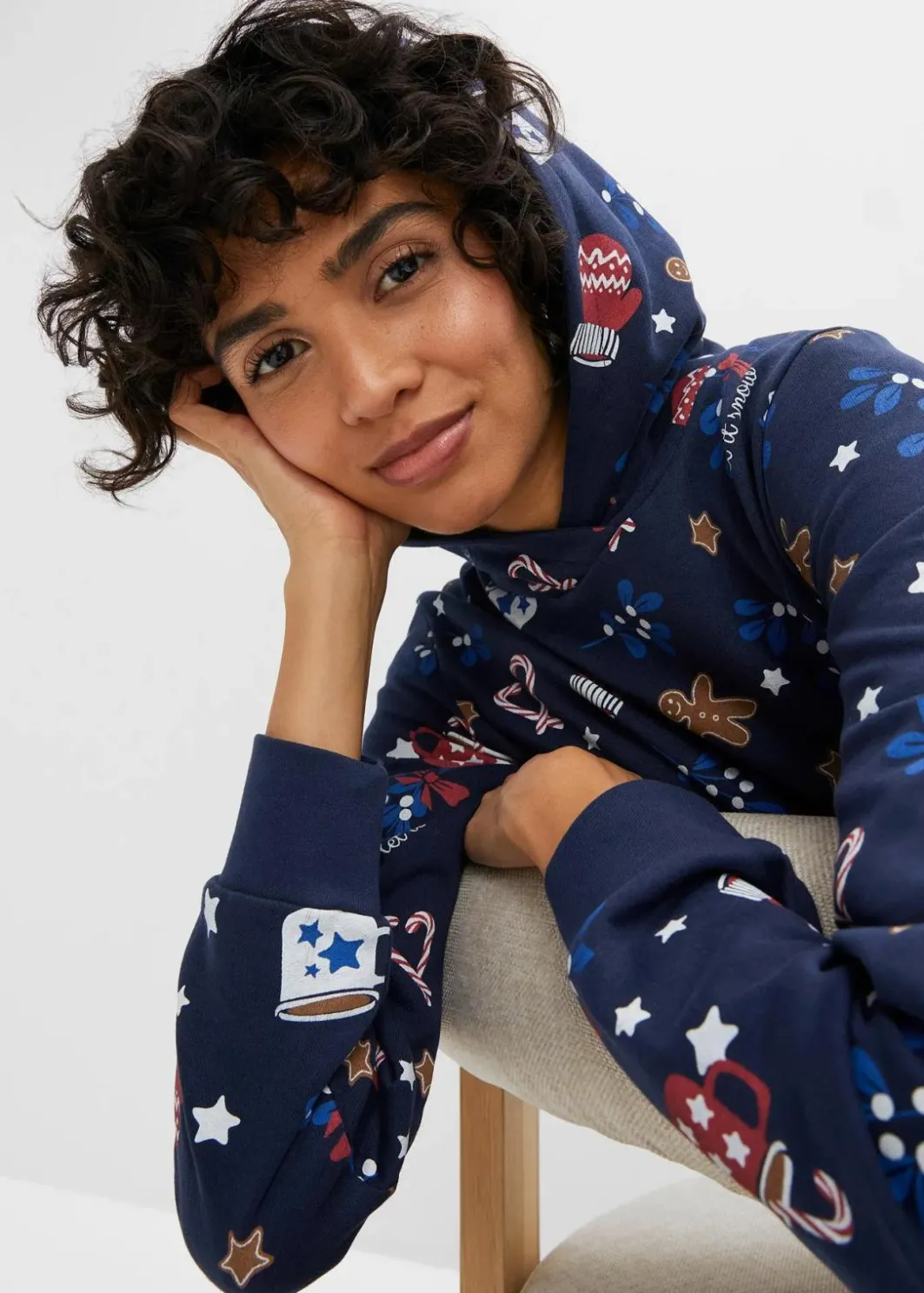 Damen bonprix Kleider|Sweat|Sweatkleid aus Baumwoll-Mix