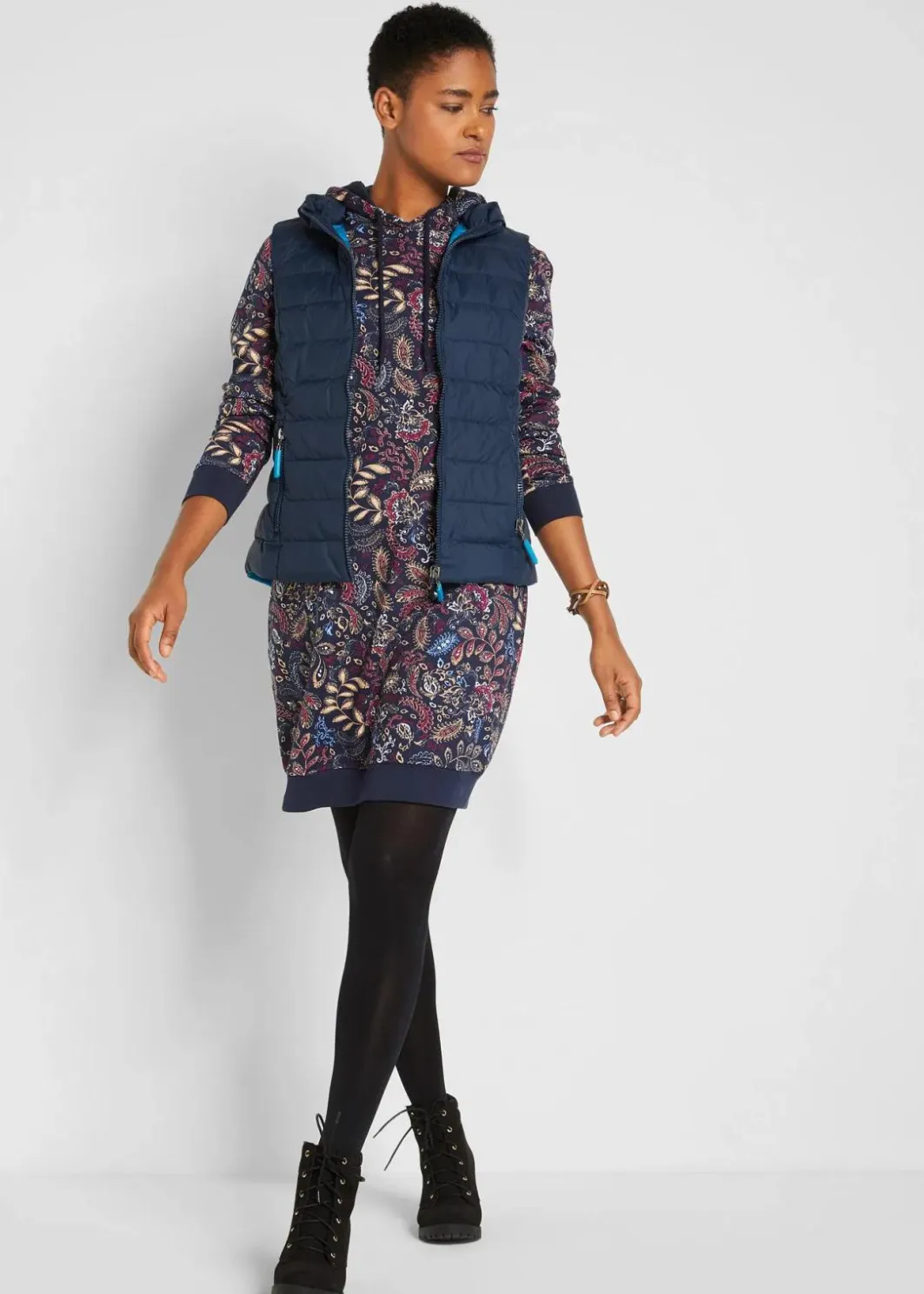 New Sweatkleid, bedruckt, langarm Damen Bekleidung·Blusen & Tuniken|Bekleidung·Pullover & Strickjacken