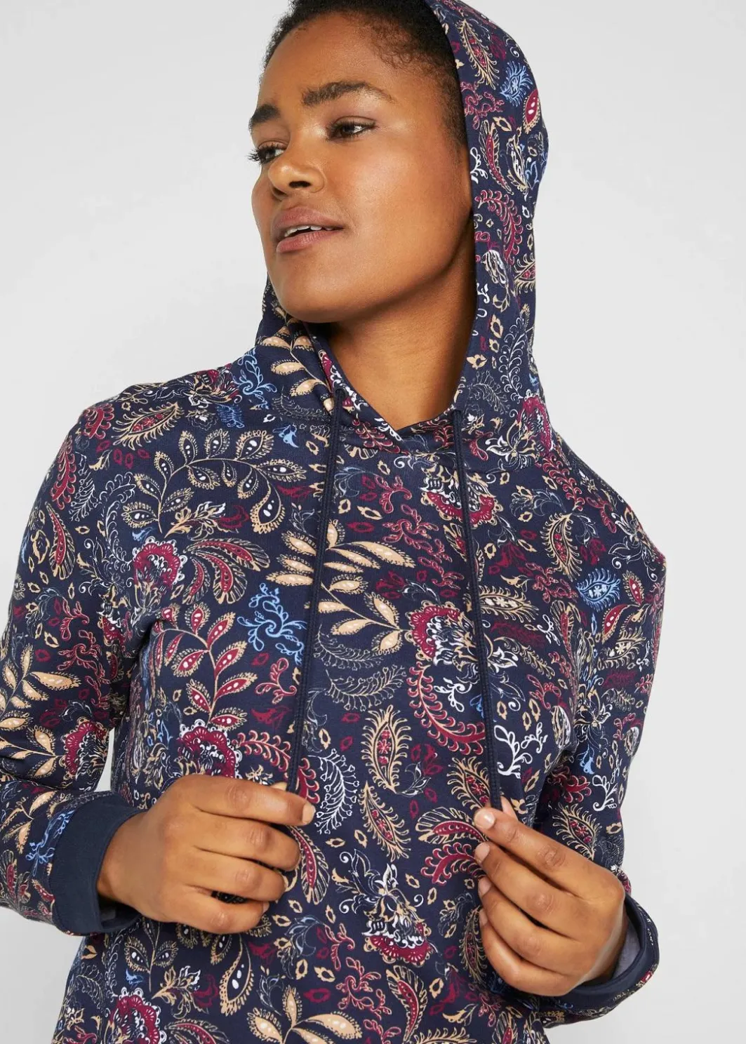 New Sweatkleid, bedruckt, langarm Damen Bekleidung·Blusen & Tuniken|Bekleidung·Pullover & Strickjacken