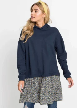 Hot Sweatkleid in 2-in-1 Optik Damen Sweat|Kleider