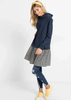 Hot Sweatkleid in 2-in-1 Optik Damen Sweat|Kleider