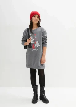 Kinder bonprix Mädchen 9-16 Jahre·Kleider & Jumpsuits|Sweatkleid mit Pailletten