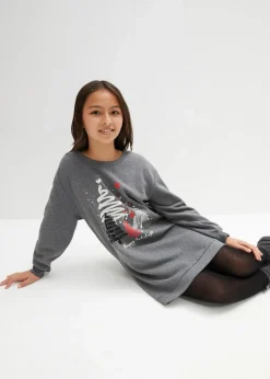 Kinder bonprix Mädchen 9-16 Jahre·Kleider & Jumpsuits|Sweatkleid mit Pailletten