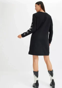 Damen bonprix Kleider|Sweat|Sweatkleid mit Ösen