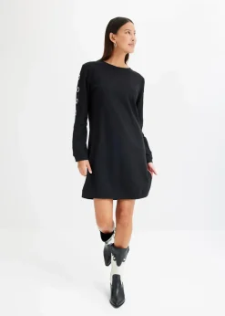 Damen bonprix Kleider|Sweat|Sweatkleid mit Ösen