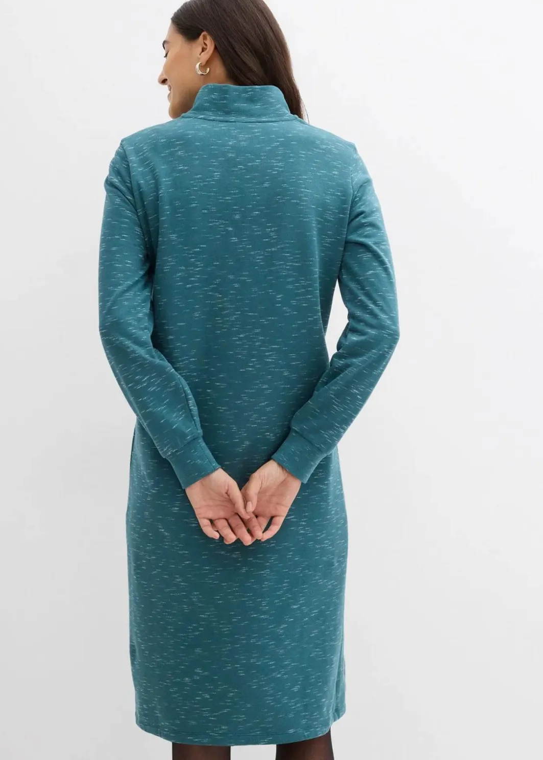 Damen bonprix Bekleidung·Blusen & Tuniken|Bekleidung·Pullover & Strickjacken|Sweatkleid mit Troyer