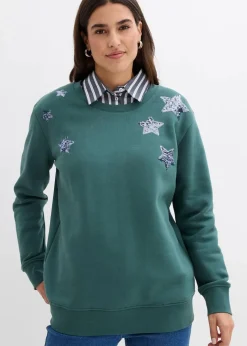 New Sweatshirt aus Baumwoll-Mix Damen Bekleidung·Blusen & Tuniken|Sweat