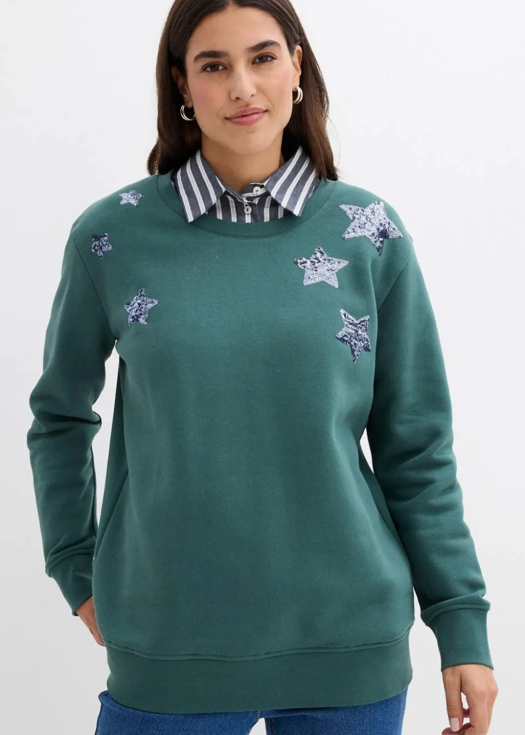 New Sweatshirt aus Baumwoll-Mix Damen Bekleidung·Blusen & Tuniken|Sweat
