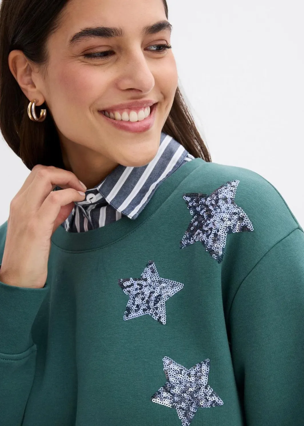 New Sweatshirt aus Baumwoll-Mix Damen Bekleidung·Blusen & Tuniken|Sweat