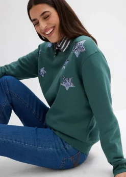 New Sweatshirt aus Baumwoll-Mix Damen Bekleidung·Blusen & Tuniken|Sweat