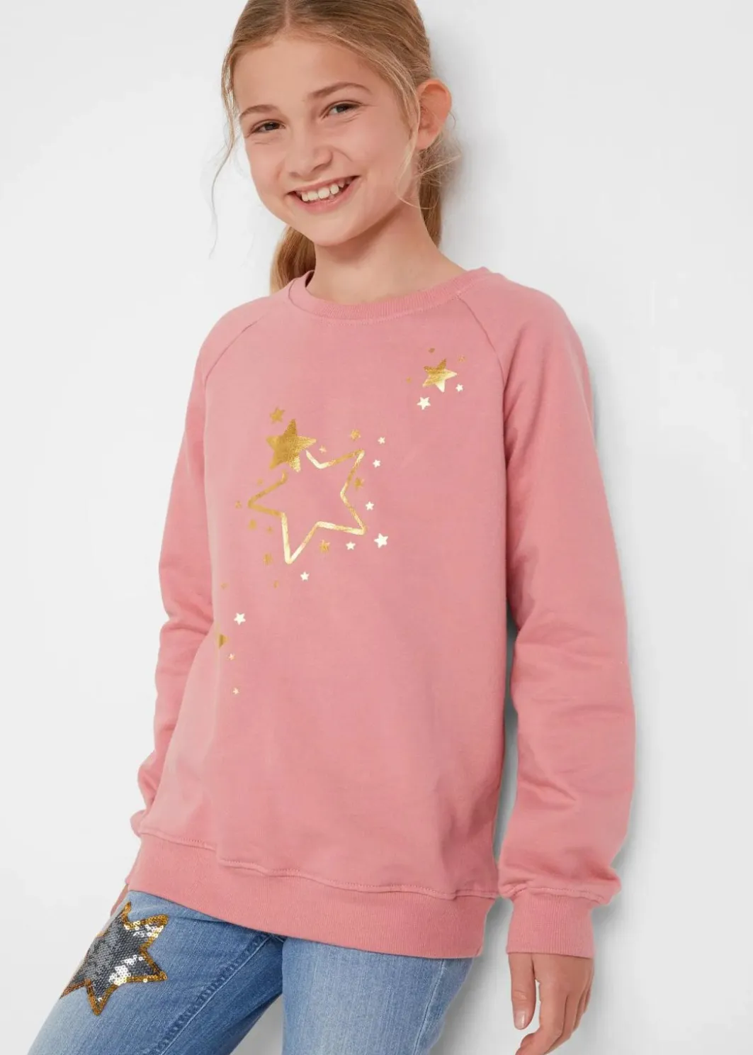 Kinder bonprix Mädchen 9-16 Jahre·Sweat & Strick|Mädchen 2-8 Jahre·Nachhaltigere Materialien|Sweatshirt aus reiner Baumwolle