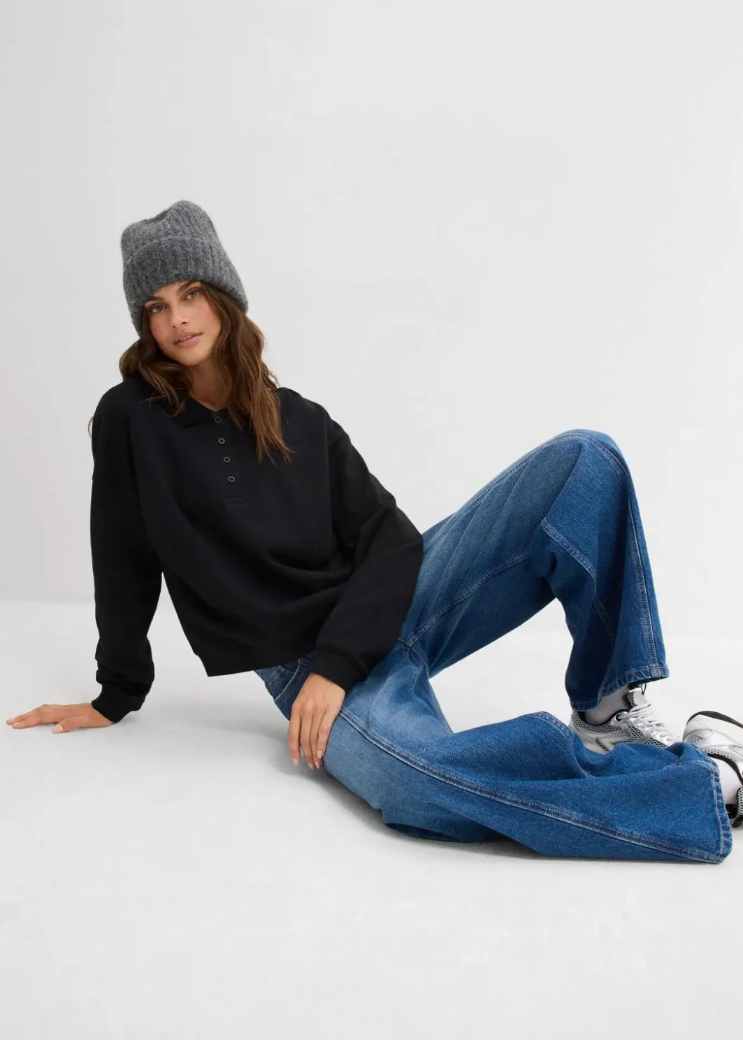 Damen bonprix Bekleidung·Röcke|Bekleidung·Blusen & Tuniken|Sweatshirt aus reiner Bio-Baumwolle