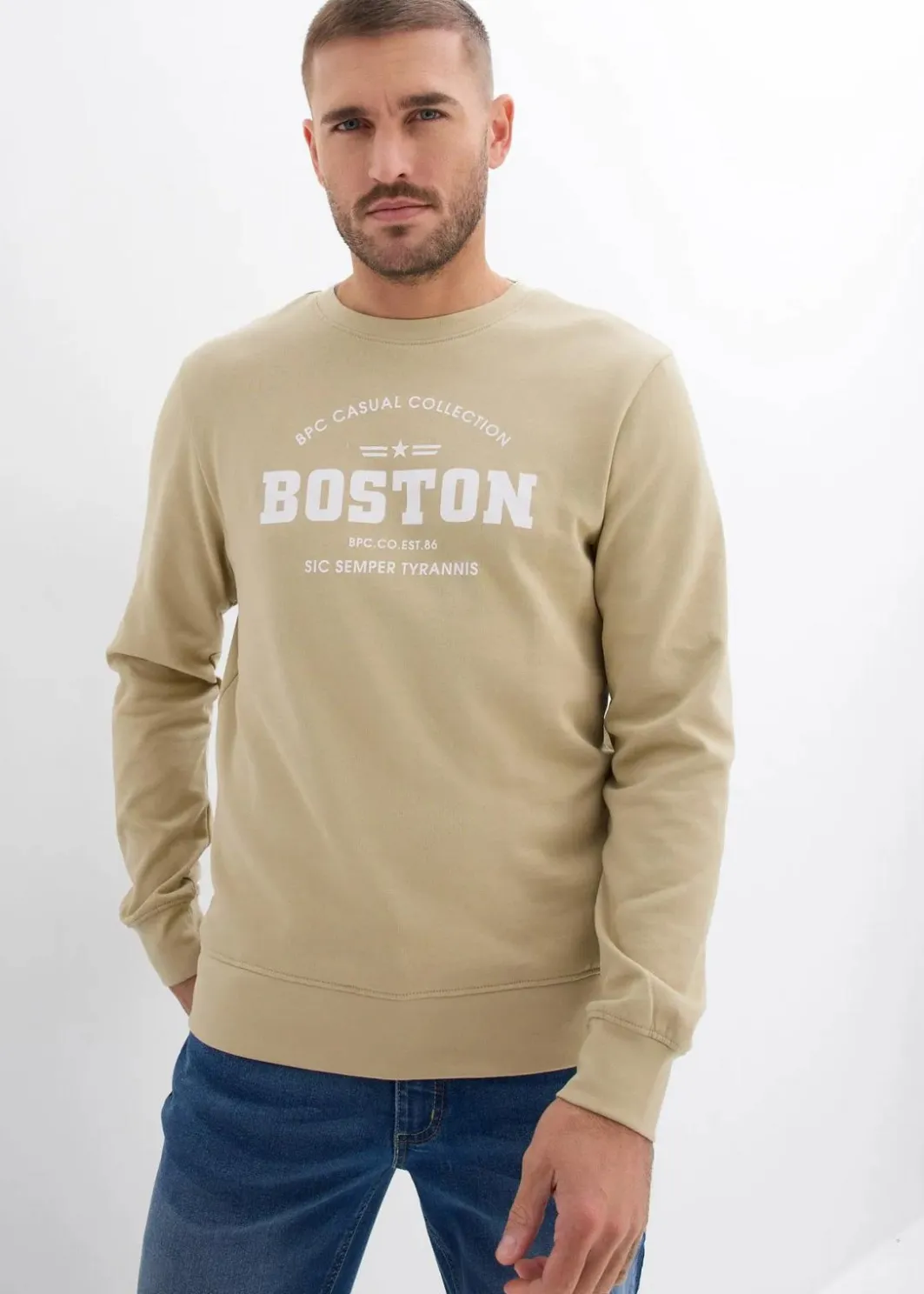 Herren bonprix Sweat|Große Größen|Sweatshirt aus reiner Bio-Baumwolle (2er Pack)