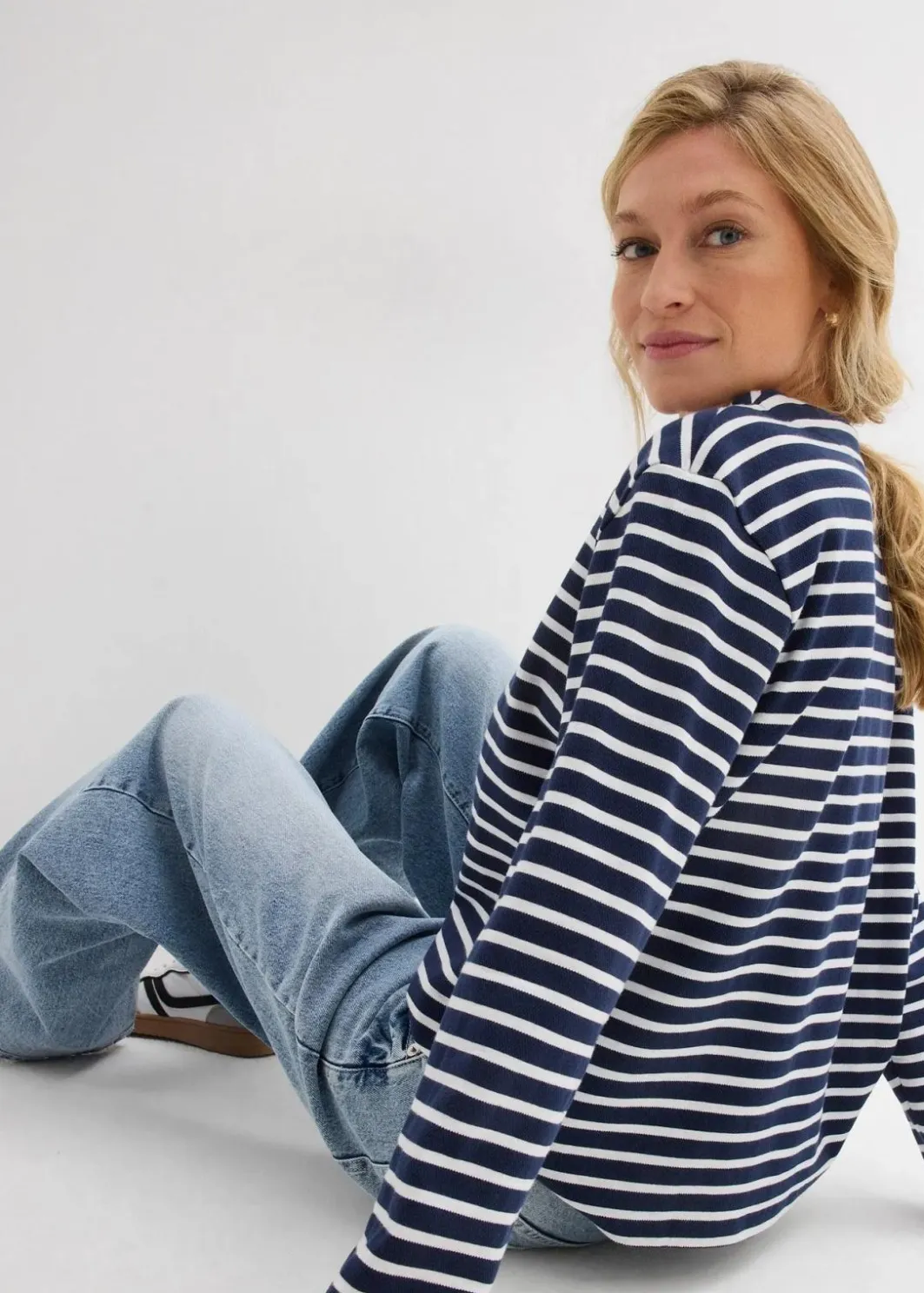 Damen bonprix Sweat|Sweatshirt aus Strukturmaterial
