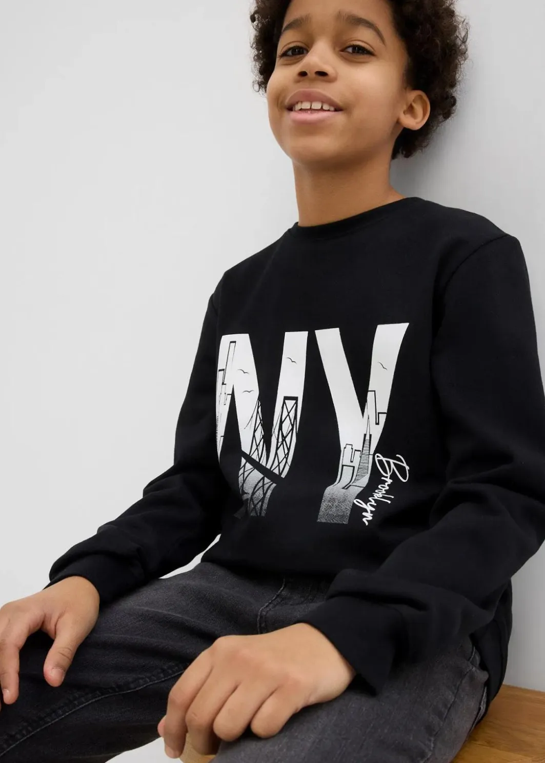Kinder bonprix Jungen 9-16 Jahre·Sweat & Strick|Sweatshirt aus weichem Baumwoll-Mix