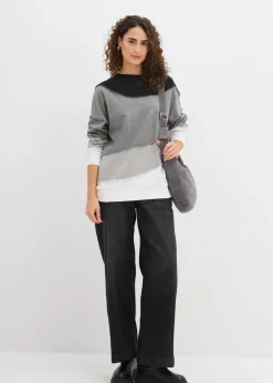 Outlet Sweatshirt aus weichem Baumwoll-Mix Damen Sweat|Nachhaltigere Materialien