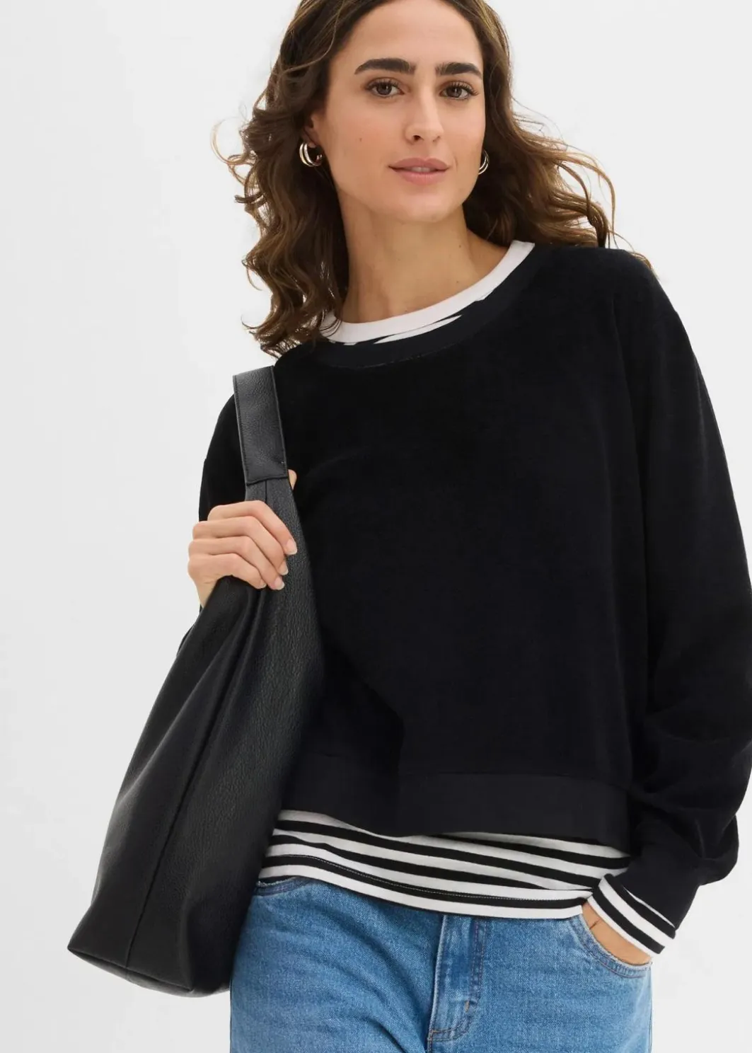Damen bonprix Bekleidung·Röcke|Basics|Sweatshirt aus weichem Frottee