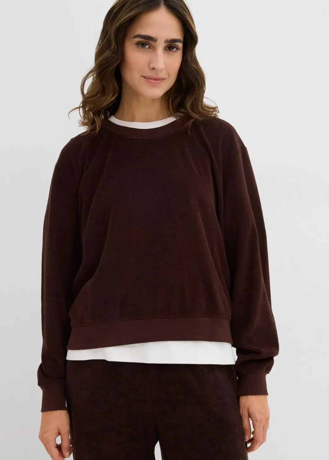Damen bonprix Basics|Bekleidung·Röcke|Sweatshirt aus weichem Frottee