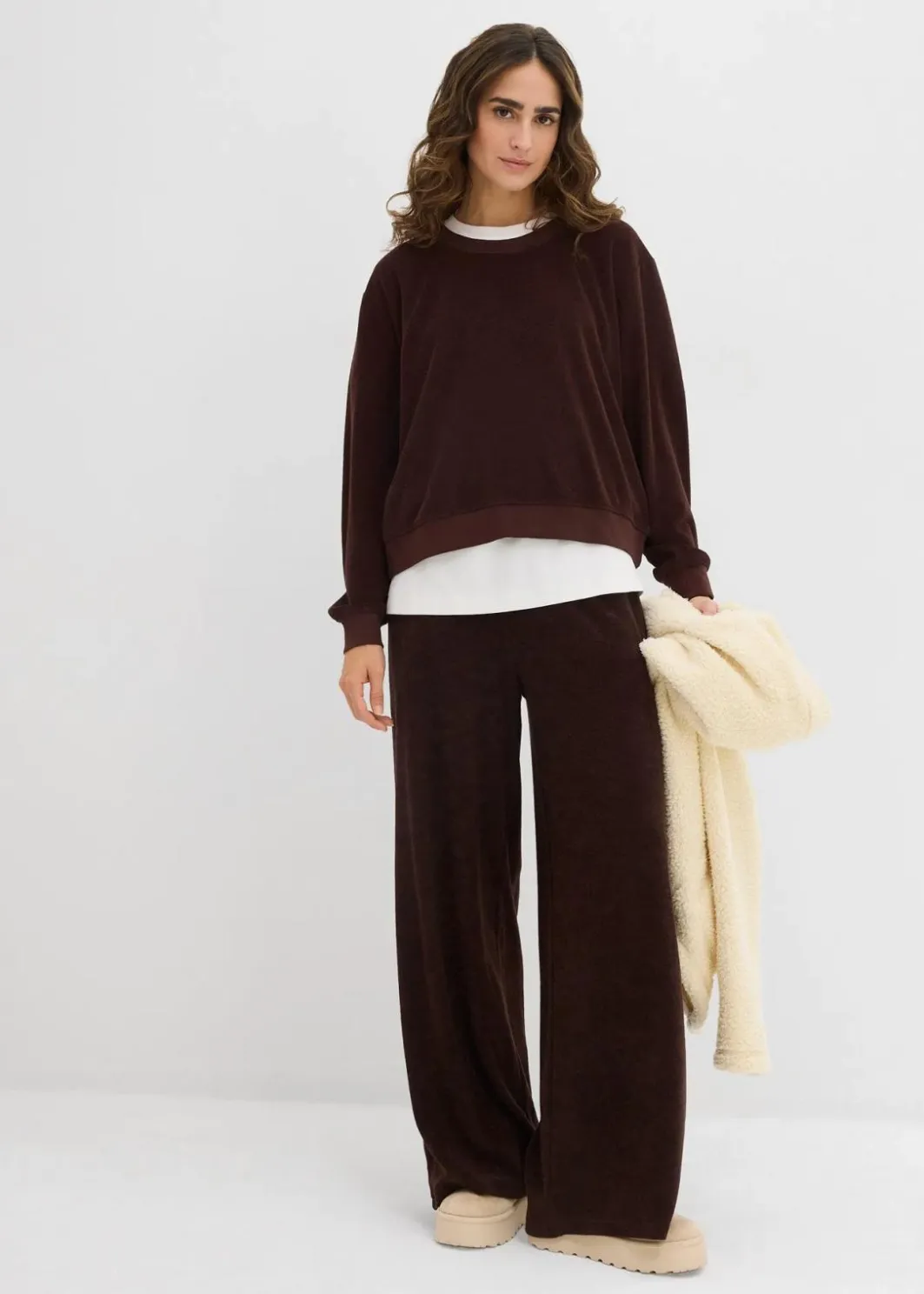 Damen bonprix Basics|Bekleidung·Röcke|Sweatshirt aus weichem Frottee