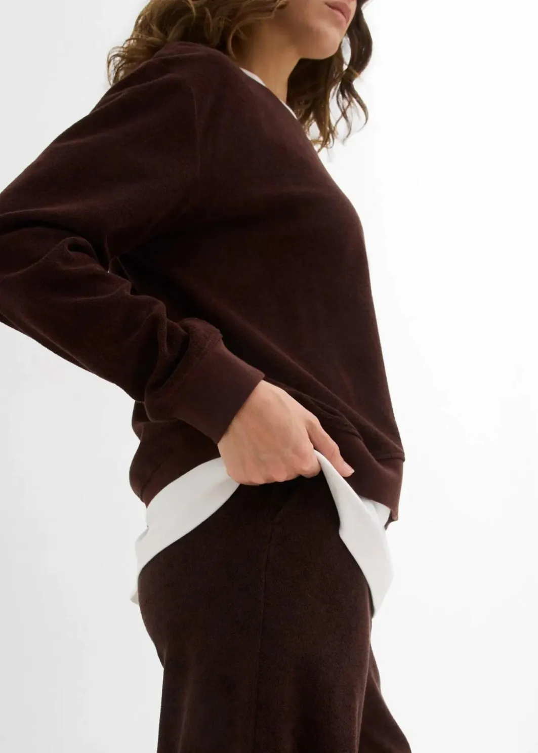 Damen bonprix Basics|Bekleidung·Röcke|Sweatshirt aus weichem Frottee