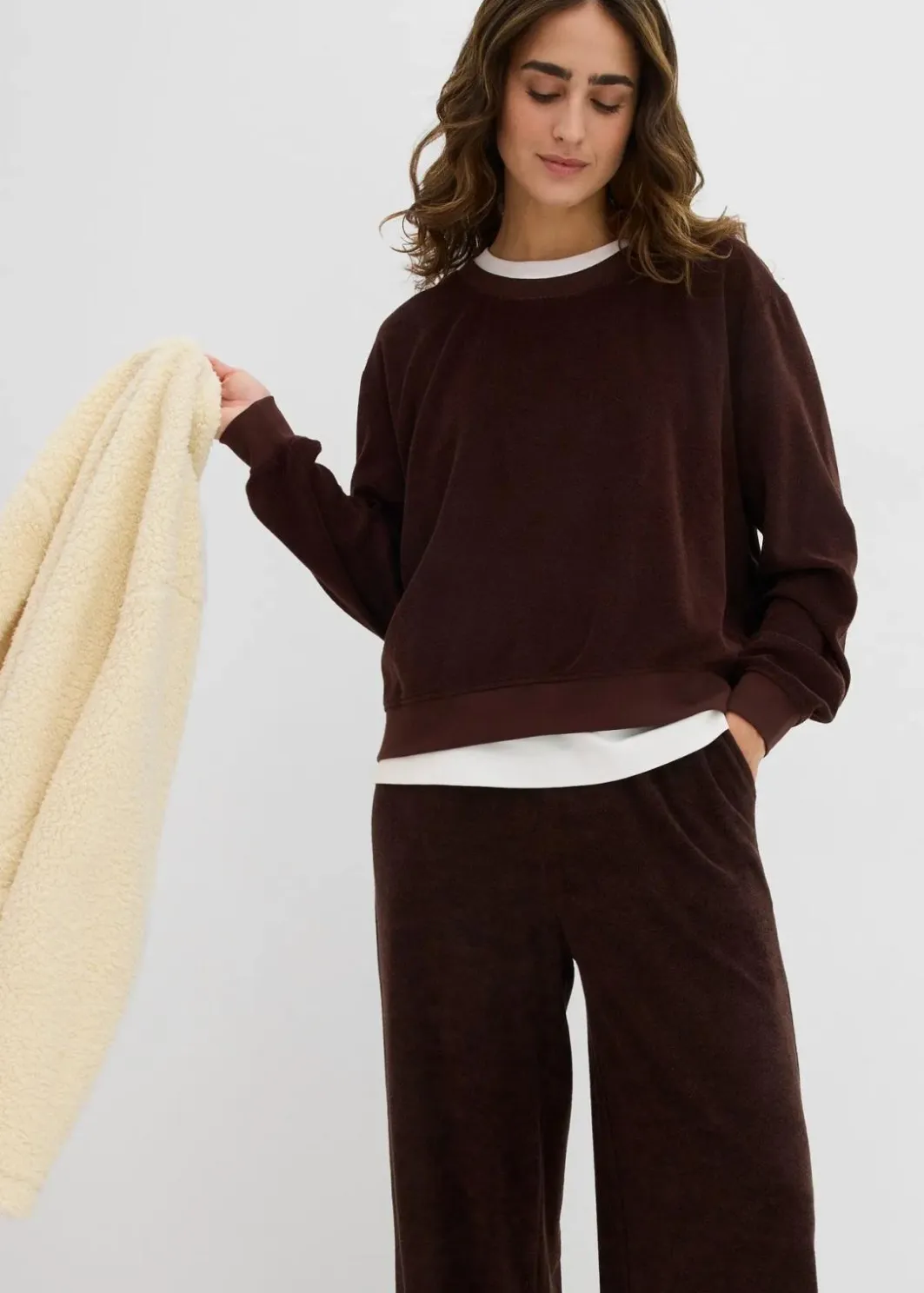 Damen bonprix Basics|Bekleidung·Röcke|Sweatshirt aus weichem Frottee