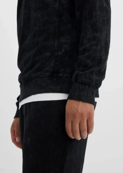 Clearance Sweatshirt in gewaschener Optik aus reiner Bio-Baumwolle Herren Große Größen|Sportbekleidung