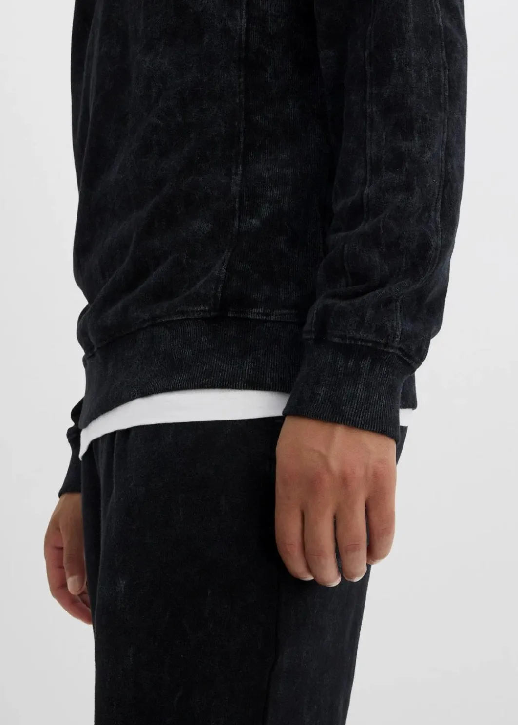 Clearance Sweatshirt in gewaschener Optik aus reiner Bio-Baumwolle Herren Große Größen|Sportbekleidung