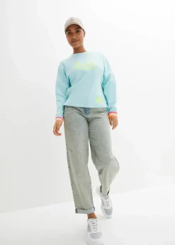 Online Sweatshirt mint bunten Bündchen Damen Bekleidung·Blusen & Tuniken|Sweat