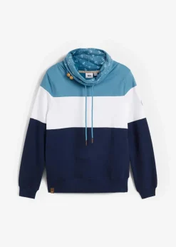 Damen bonprix Bekleidung·Blusen & Tuniken|Sweat|Sweatshirt mit bedrucktem Kragen aus reiner Baumwolle