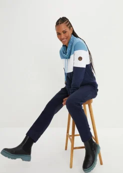 Damen bonprix Bekleidung·Blusen & Tuniken|Sweat|Sweatshirt mit bedrucktem Kragen aus reiner Baumwolle