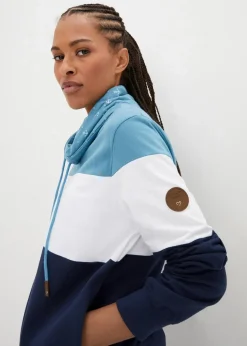 Damen bonprix Bekleidung·Blusen & Tuniken|Sweat|Sweatshirt mit bedrucktem Kragen aus reiner Baumwolle