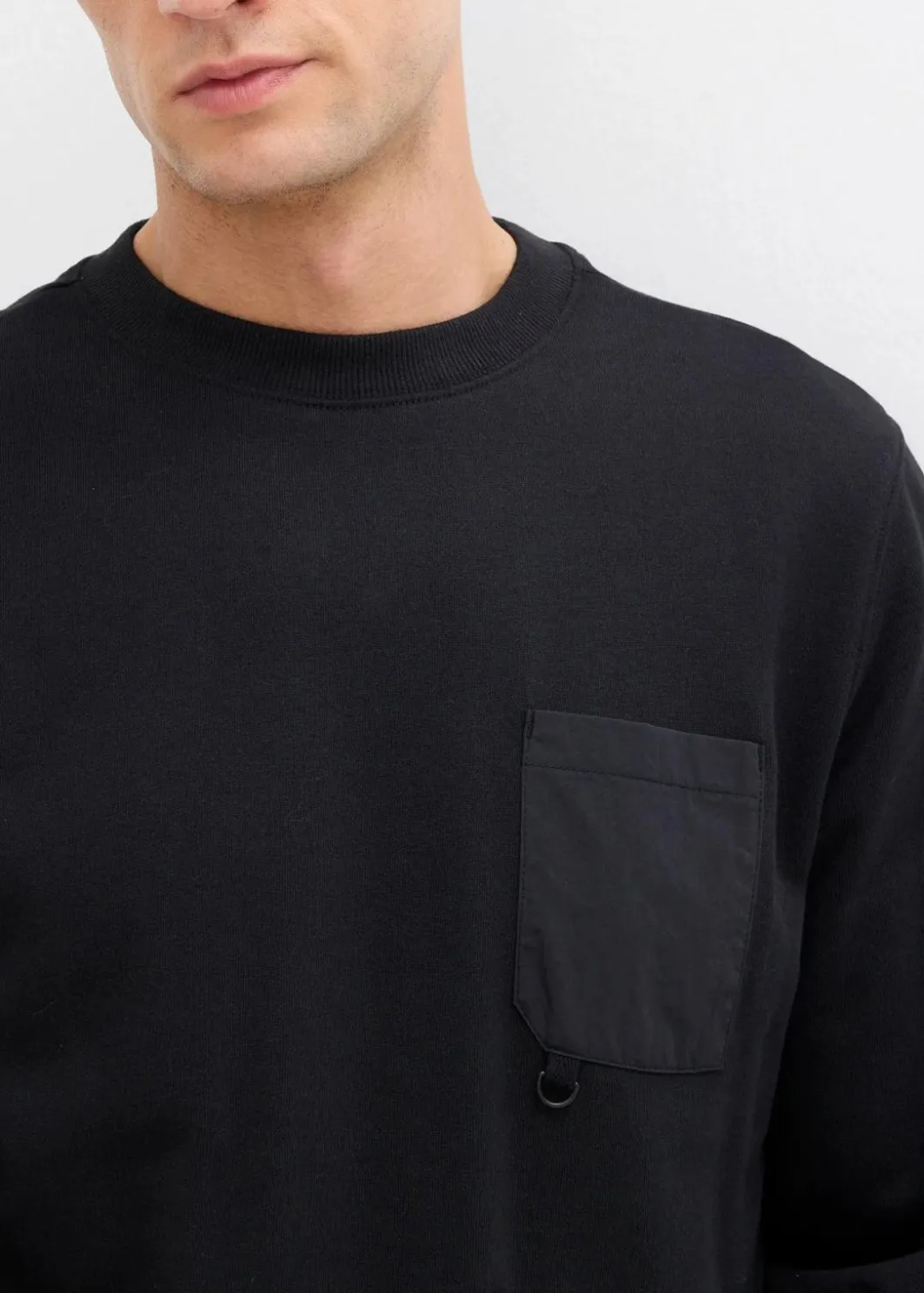 Best Sweatshirt mit Brusttasche aus Bio-Baumwolle Herren Große Größen|Sweat