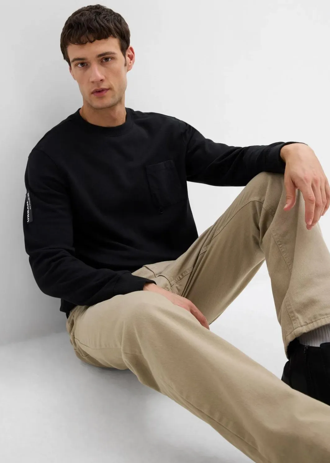 Best Sweatshirt mit Brusttasche aus Bio-Baumwolle Herren Große Größen|Sweat