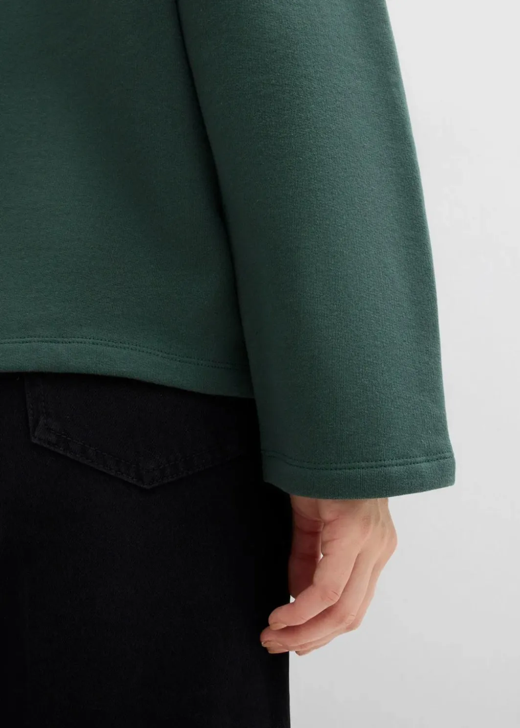 Damen bonprix Bekleidung·Blusen & Tuniken|Sweat|Sweatshirt mit gestricktem Polokragen aus Bio-Baumwolle