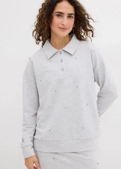 Damen bonprix Zweiteiler & Sets|Sweat|Sweatshirt mit Nieten