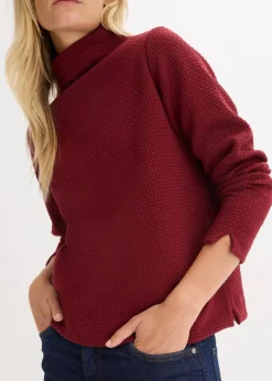 Damen bonprix Sweat|Nachhaltigere Materialien|Sweatshirt mit Stehkragen