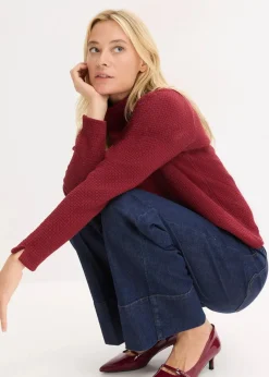 Damen bonprix Sweat|Nachhaltigere Materialien|Sweatshirt mit Stehkragen