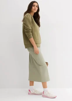 Damen bonprix Bekleidung·Blusen & Tuniken|Sweat|Sweatshirt mit Stickerei aus Baumwoll-Mix